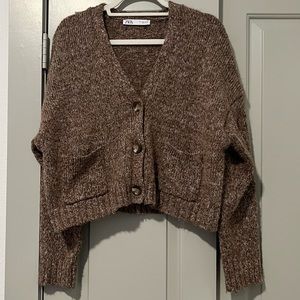 ZARA Cropped Chunky Cardigan